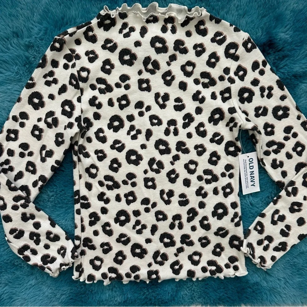 Old Navy Stylish Leopard Print Kids Top Size XS Girls